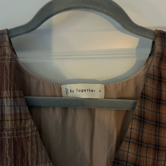 Brown and Blue Plaid Dress - Picture 3 of 3